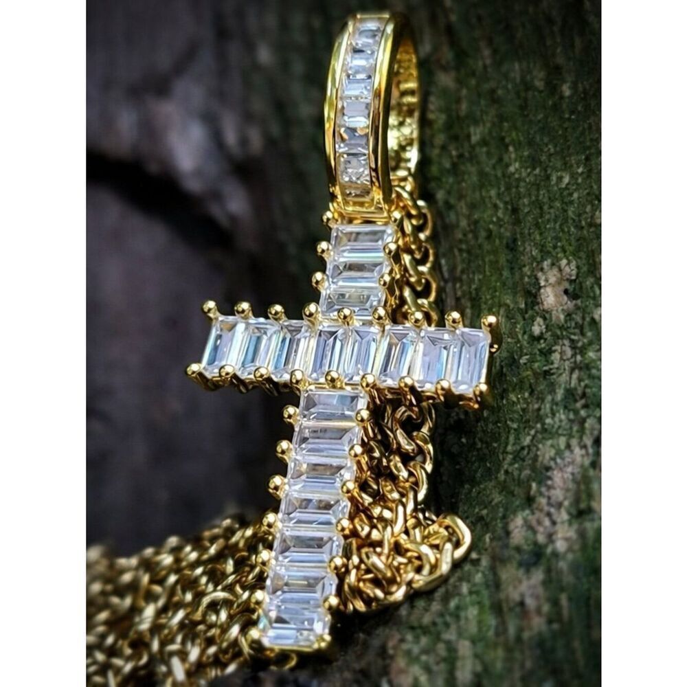 Baguette Cross Necklace
